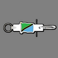 4mm Clip & Key Ring W/ Full Color Flag of Tanzania Key Tag
